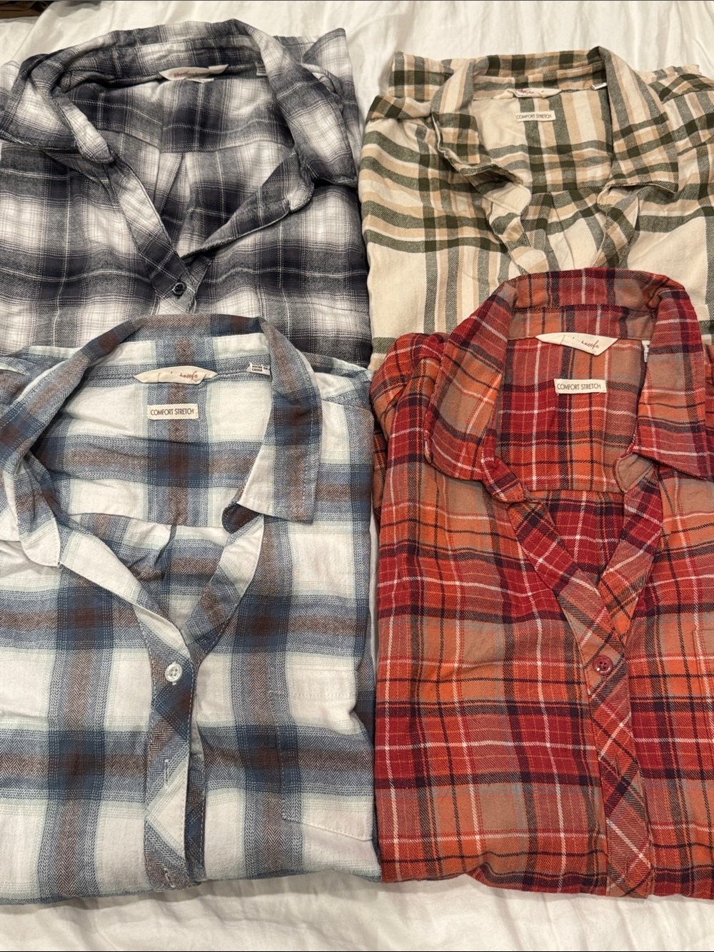 Lot of 4 Plaid Button-Up shirts